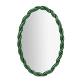 Agnes Forest Green Glossy Oval Mirror Model: TOV-C69153